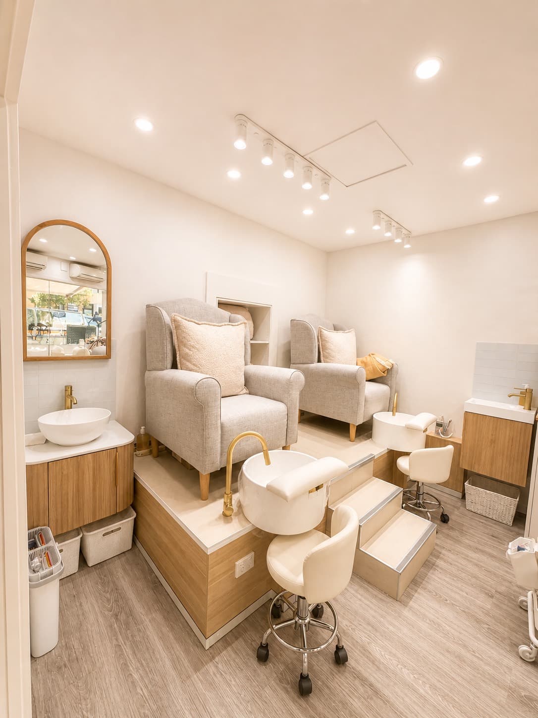 Pedicure area at Me Studio